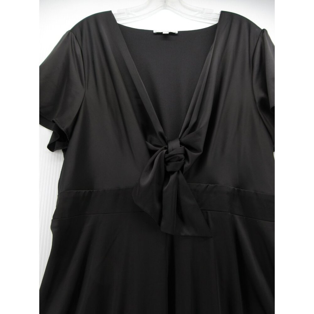 Black Tie-Front Women’s Dress - Picture 2 of 10